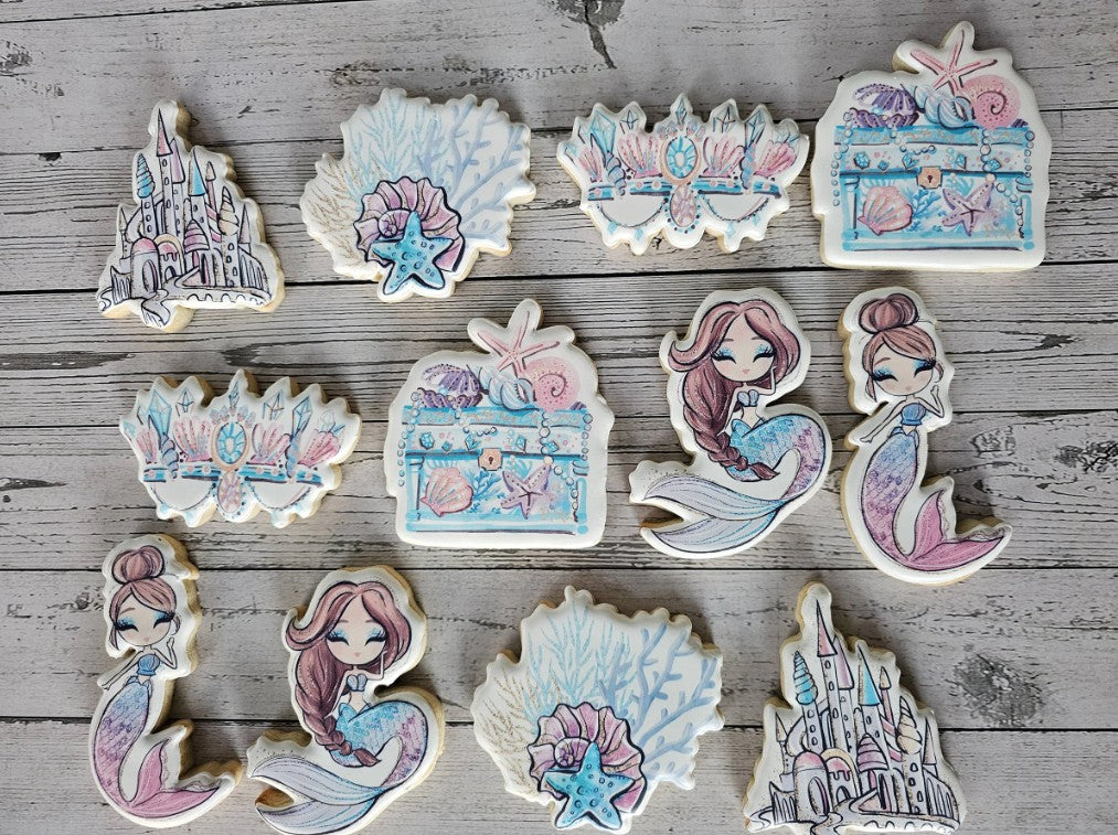 Custom printed sugar cookies with edible images and logos, perfect for branded events, parties, and personalized gifts – made by Sugar Bites Houston.
